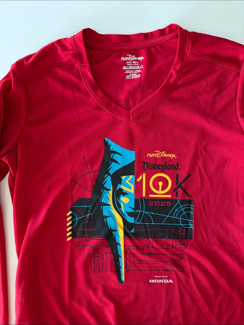 runDisney Disneyland 10k 2025 Red Long-Sleeve Tech Tee